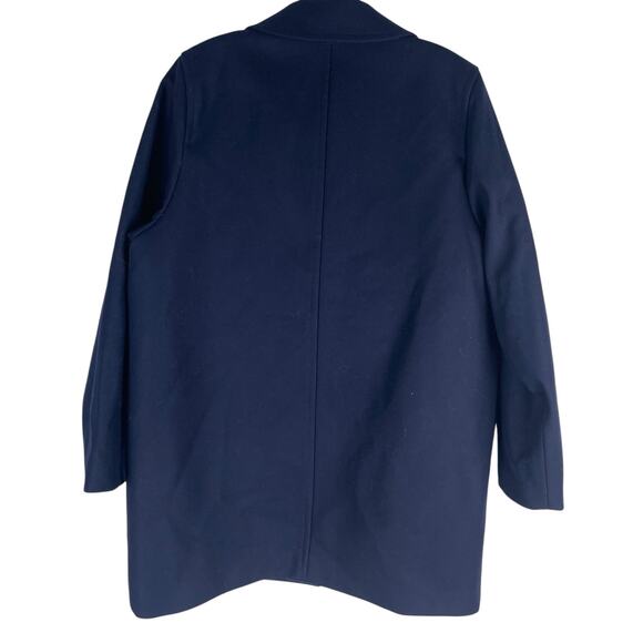 J. Crew Wool Blend Melton Boyfriend Coat One Button Navy Blue Size 12 - Picture 7 of 12